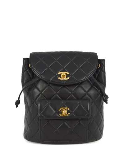 Pre-owned Chanel 1997 Large Duma Backpack In Black