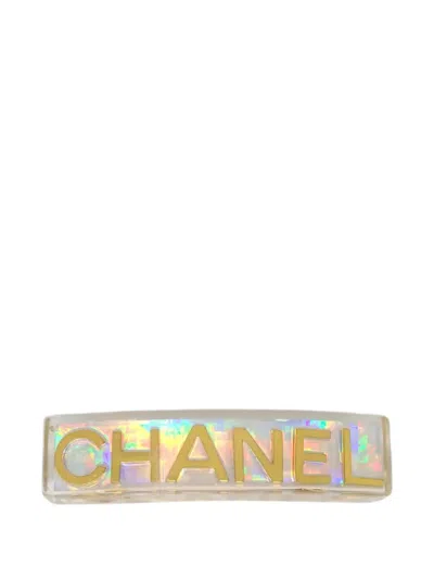 Pre-owned Chanel 1997 Logo-lettering Hair Clip