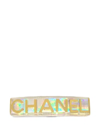 Pre-owned Chanel 1997 Logo-motif Hair Clip In Neutrals