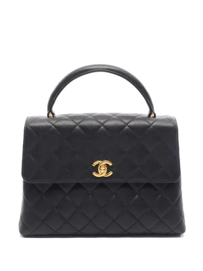 Pre-owned Chanel 1997 Matelasse Leather Handbag In Black