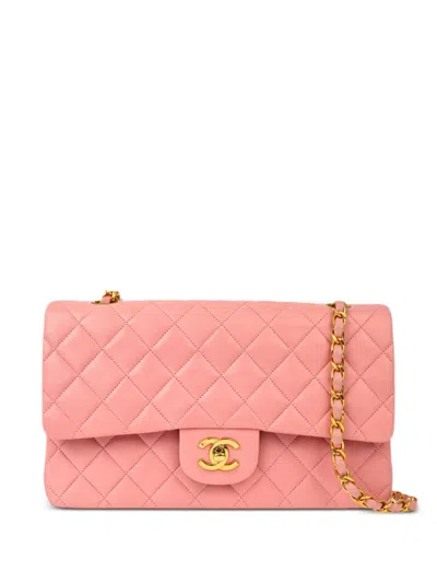 Pre-owned Chanel 1997 Medium Double Flap Shoulder Bag In Pink