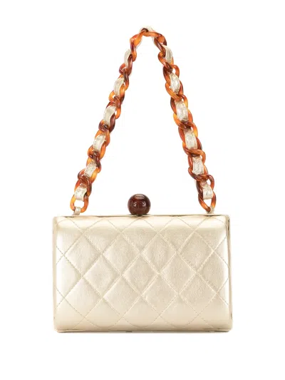 Pre-owned Chanel 1997 Metallic Tortoiseshell Chain Handbag In Brown