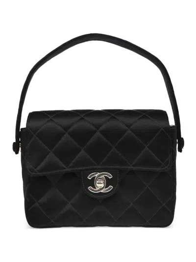 Pre-owned Chanel 1997 Mini Classic Flap Square Handbag In Black