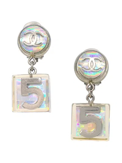 Pre-owned Chanel 1997 N°5-motif Clip-on Earrings