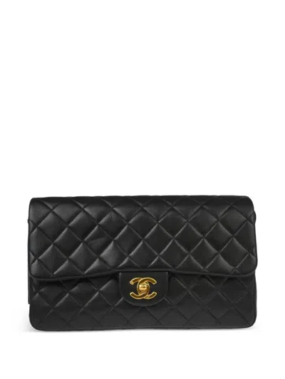 Pre-owned Chanel 1997 Quilted Backpack In Black