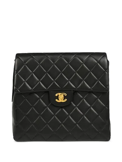 Pre-owned Chanel 1997 Quilted Backpack In Black