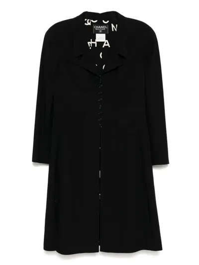 Pre-owned Chanel 1997 Single-breasted Coat In Black