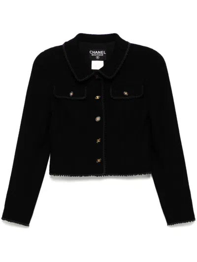 Pre-owned Chanel 1997 Single Breasted Jacket In Black
