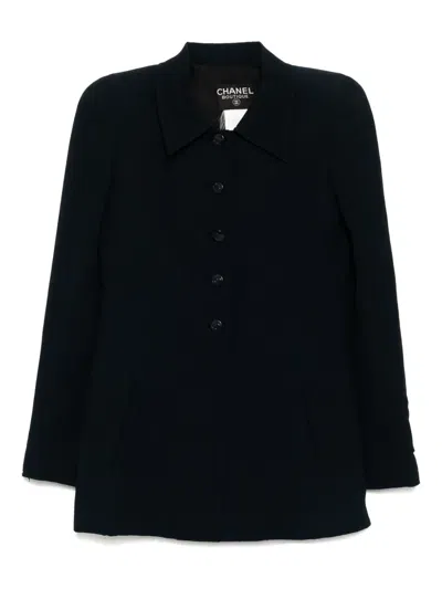 Pre-owned Chanel 1997 Single-breasted Jacket In Blue