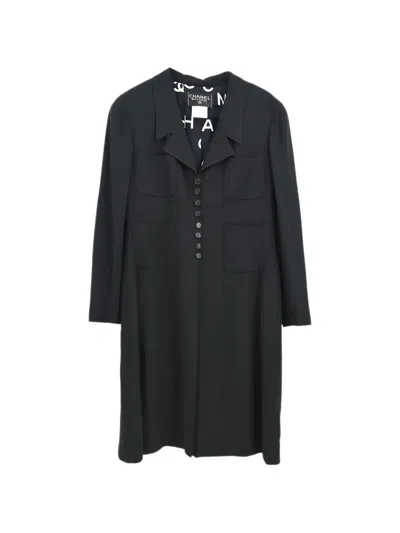 Pre-owned Chanel 1997 Single-breasted Coat In Black