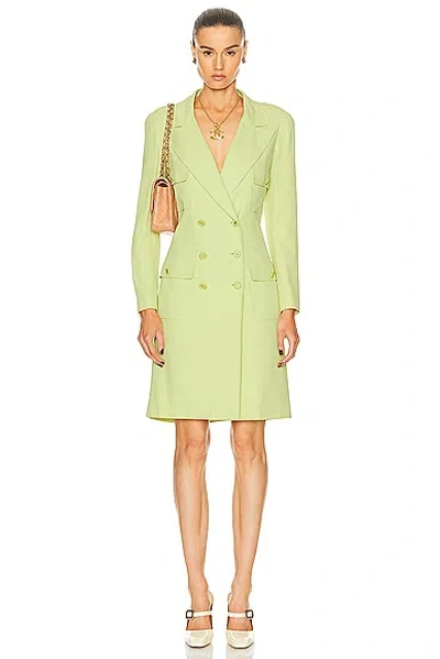 Pre-owned Chanel 1997 Spring Summer Runway Double Coat In Green