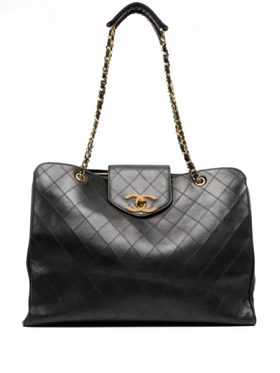 Pre-owned Chanel 1997 Supermodel Quilted Shoulder Bag In Black