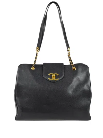 Pre-owned Chanel 1997 Supermodel Shoulder Bag In Black