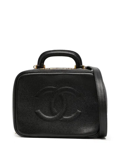 Pre-owned Chanel 1997 Timeless Two-way Vanity Handbag In Black