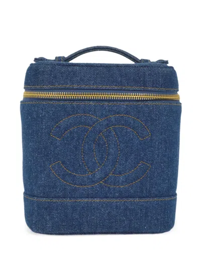 Pre-owned Chanel 1997 Timeless Vanity Bag In 蓝色