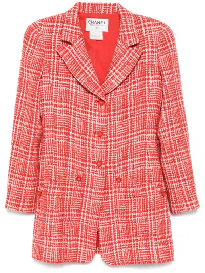 Pre-owned Chanel 1997 Tweed Jacket In Red