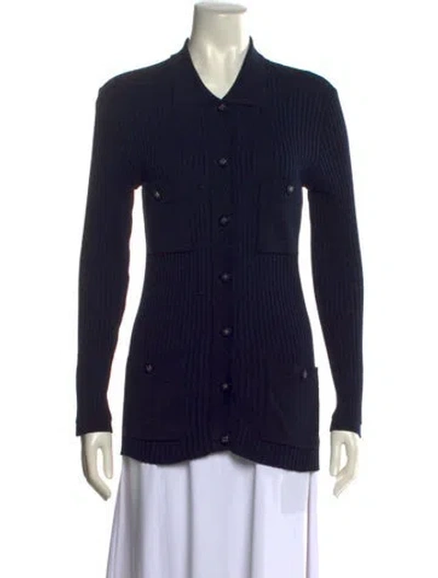 Pre-owned Chanel 1997 V-neck Sweater In Black
