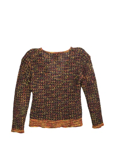 Pre-owned Chanel 1997 V-neck Sweater In Black