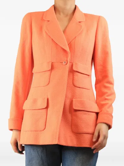 Pre-owned Chanel 1997 Wool Blazer In Orange
