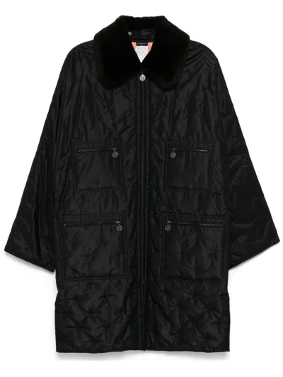 Pre-owned Chanel 1997 Zip Up Coat In Black