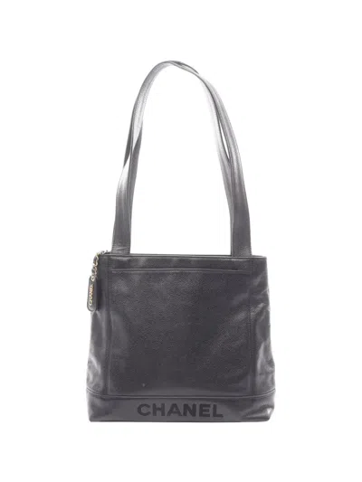 Pre-owned Chanel 1997-1999 Caviar Skin Tote Bag In Black