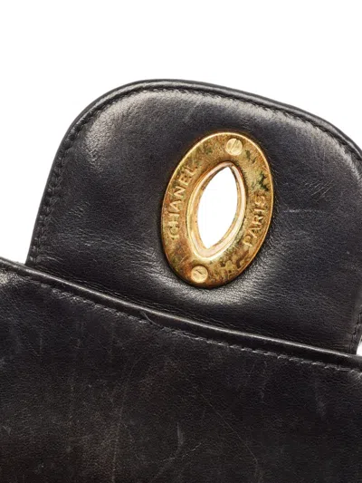 Pre-owned Chanel 1997-1999 Cc Classic Flap Jumbo Turn-lock Shoulder Bag In Black