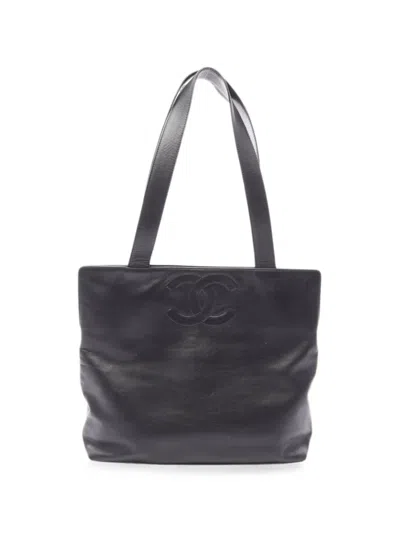 Pre-owned Chanel 1997-1999 Cc Mark Tote Bag In Black