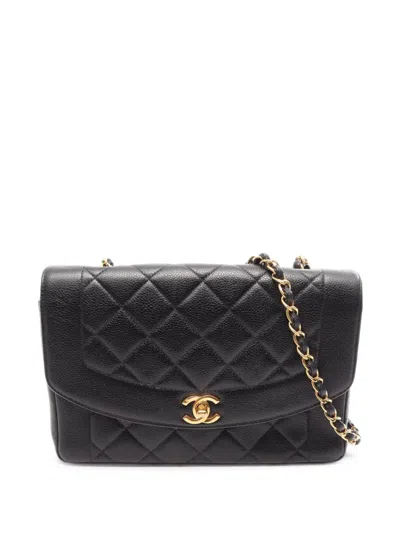 Pre-owned Chanel 1997-1999 Diana Matelasse Shoulder Bag In Black