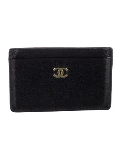 Pre-owned Chanel 1997-1999 Interlocking Cc Logo Wallet In Black