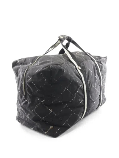 Pre-owned Chanel 1997-1999 Old Travel Line Tote Bag In Black
