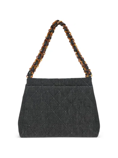 Pre-owned Chanel 1997-1999 Quilted Tote Bag In Black