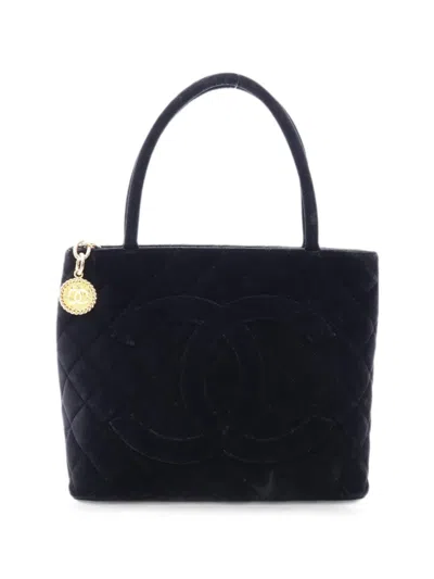 Pre-owned Chanel 1997-1999 Reissue Quilted Tote Bag In Black