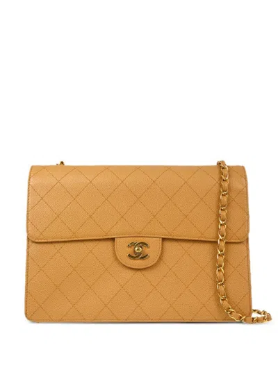 Pre-owned Chanel 1998 Classic Flap Shoulder Bag In イエロー