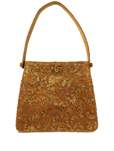 Pre-owned Chanel 1998 Both Side Cc Turn-lock Handbag In Brown