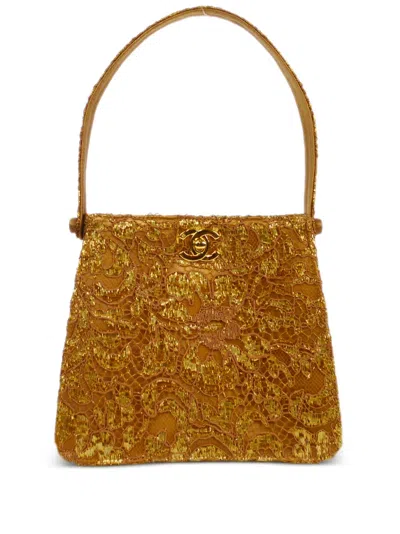 Pre-owned Chanel 1998 Both Side Turn-lock Handbag In Gold