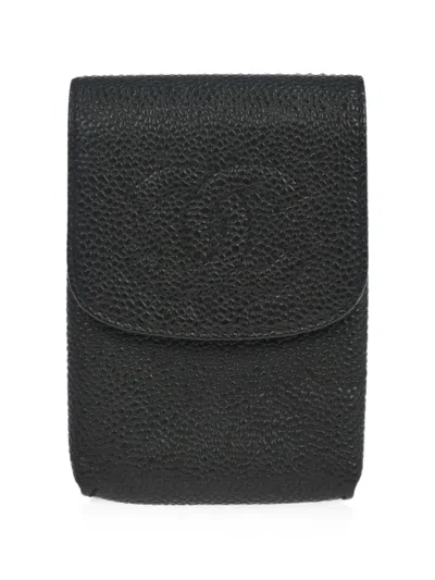 Pre-owned Chanel 1998 Caviar Leather Cigarette Case In 黑色