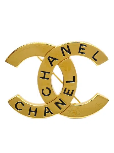 Pre-owned Chanel 1998 Cc Brooch In Gold