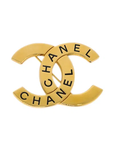 Pre-owned Chanel 1998 Cc Brooch In Gold