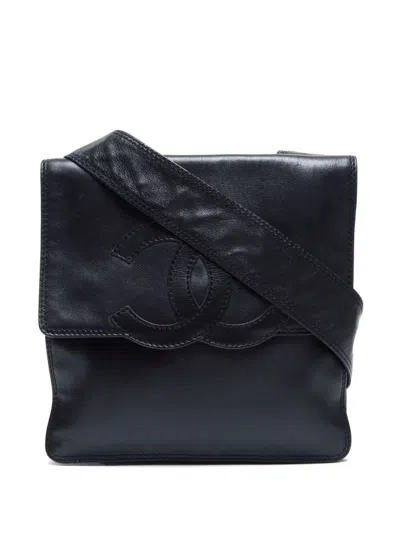 Pre-owned Chanel 1998 Cc Stitch Crossbody Bag In Black
