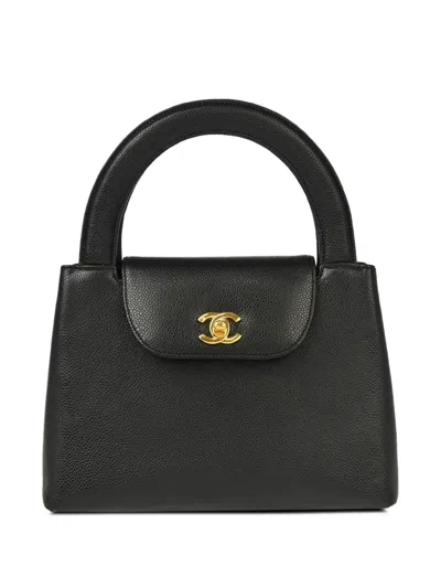 Pre-owned Chanel 1998 Cc Turn-lock Handbag In Black