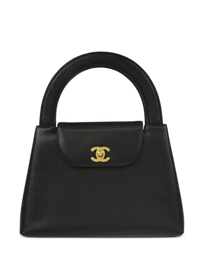 Pre-owned Chanel 1998 Cc Turn-lock Handbag In Black