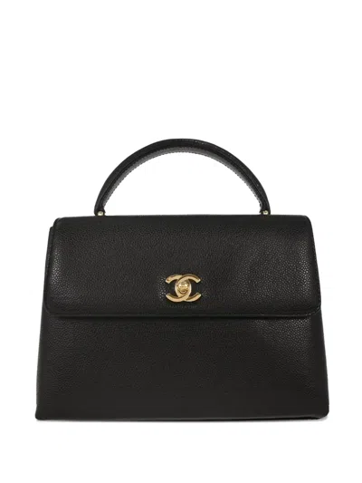 Pre-owned Chanel 1998 Cc Turn-lock Handbag In Black