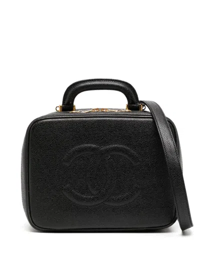 Pre-owned Chanel 1998 Cc Vanity Two-way Handbag In Black
