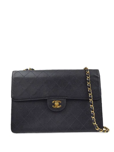 Pre-owned Chanel 1998 Classic Flap Shoulder Bag In Black
