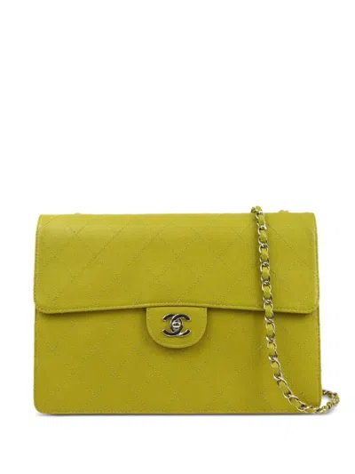 Pre-owned Chanel 1998 Classic Flap Shoulder Bag In Green