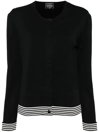 Pre-owned Chanel 1998 Cotton Jacket Top Set In Black