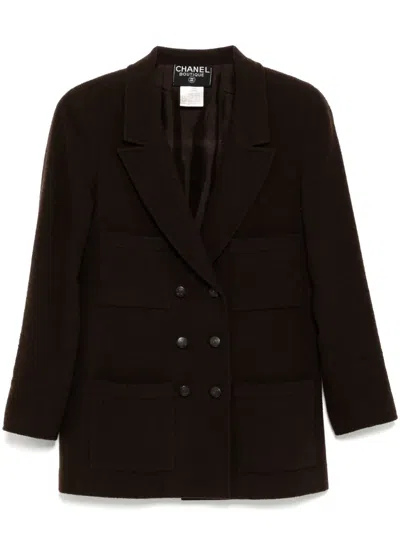 Pre-owned Chanel 1998 Double Breasted Jacket In Brown