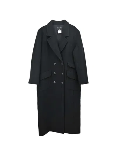 Pre-owned Chanel 1998 Double-breasted Coat In Black