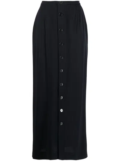 Pre-owned Chanel 1998 High-waisted Straight Skirt In Blue