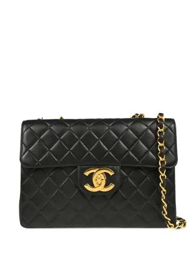 Pre-owned Chanel 1998 Jumbo Classic Flap In Black